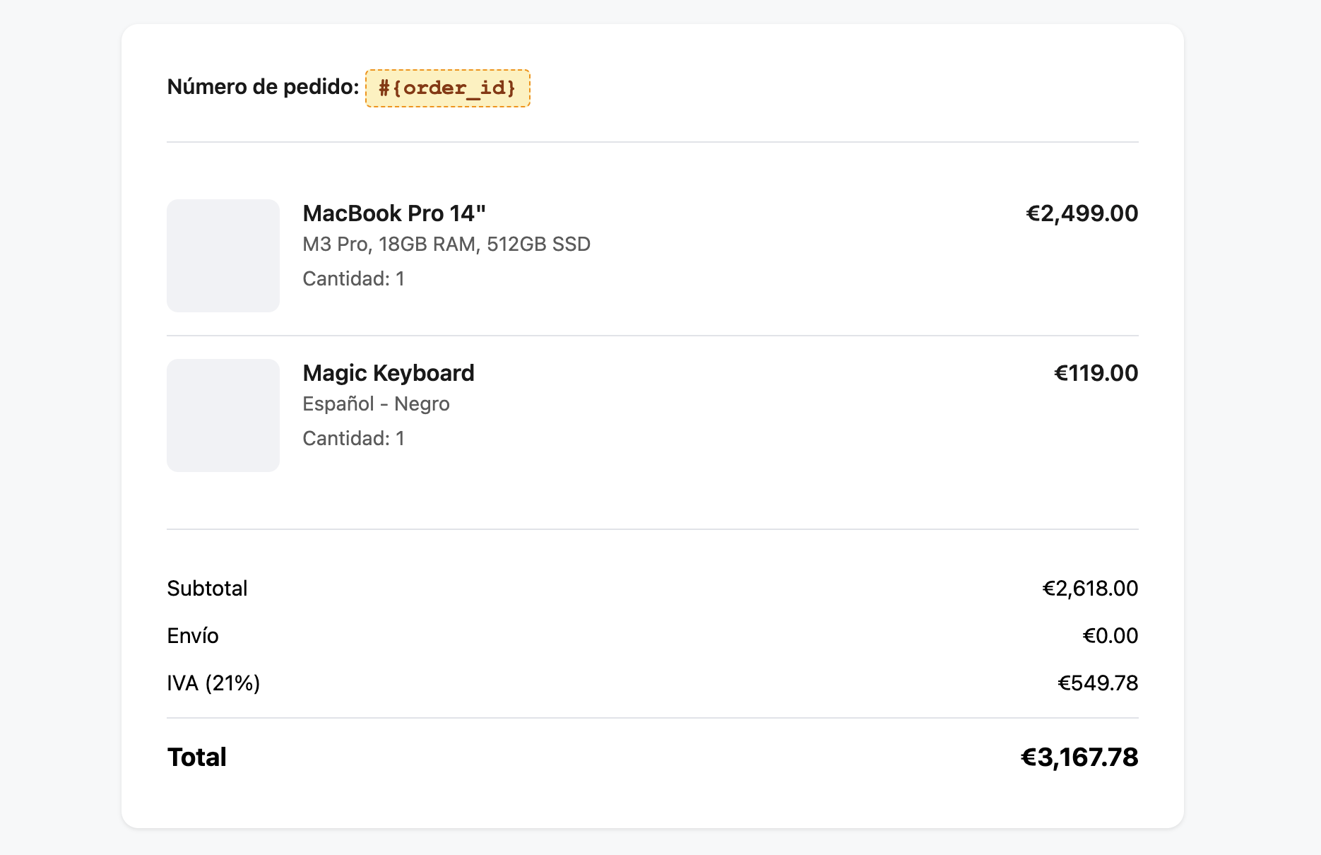 Order id missing translations
