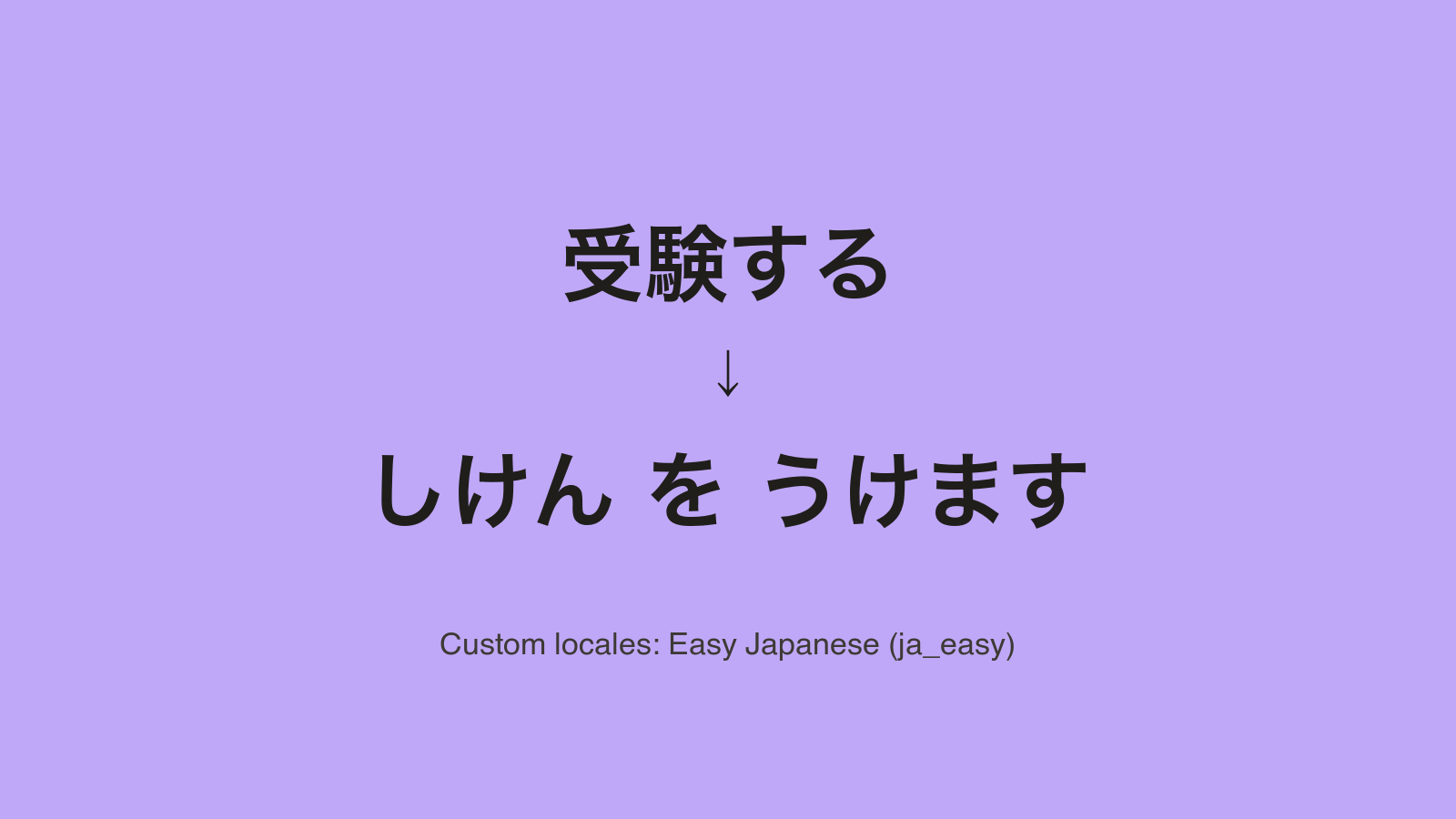 Custom locales: shipping やさしい日本語 (Easy Japanese) alongside your standard languages