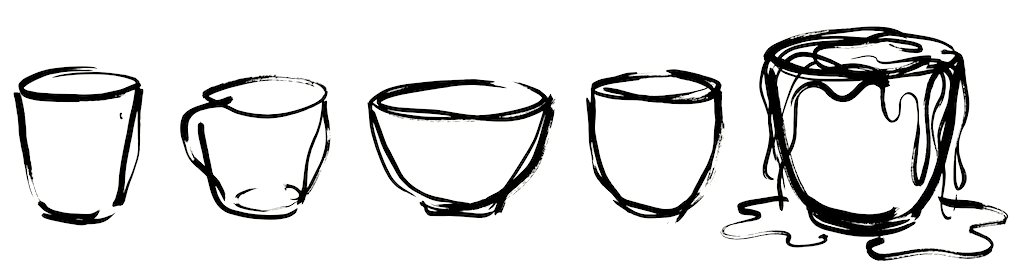 Five buckets representing localization costs, the last one overflowing